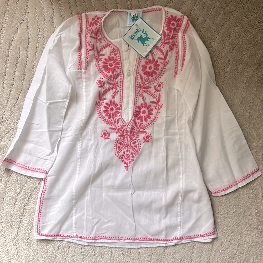 NWT Kids Karma Living 100% Cotton Tunic Kurta Handcrafted in India
